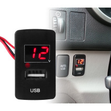 Auto Car Voltmeter Dashboard Mount + 2.1A Dual USB Port Charger Adapter for Honda for iPad GPS Phone Power Supply